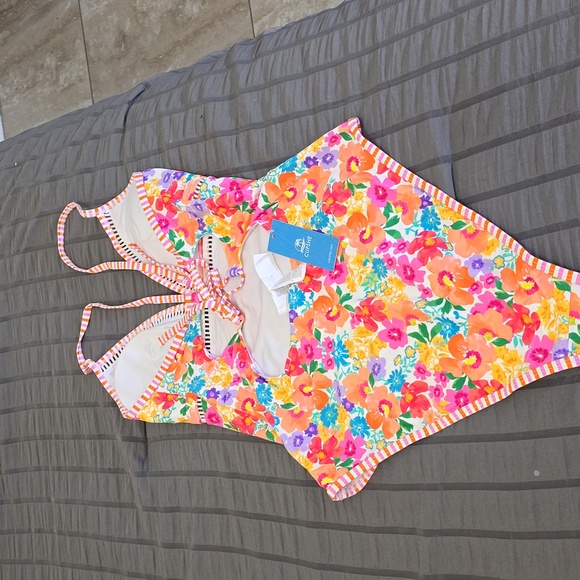 Cupshe Colorful Floral Swimsuit Sz Lg Nwt - Picture 5 of 7